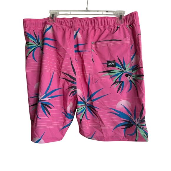 Billabong Recycler Pink Tropical Swim Trunks Men's New XL - Picture 2 of 5
